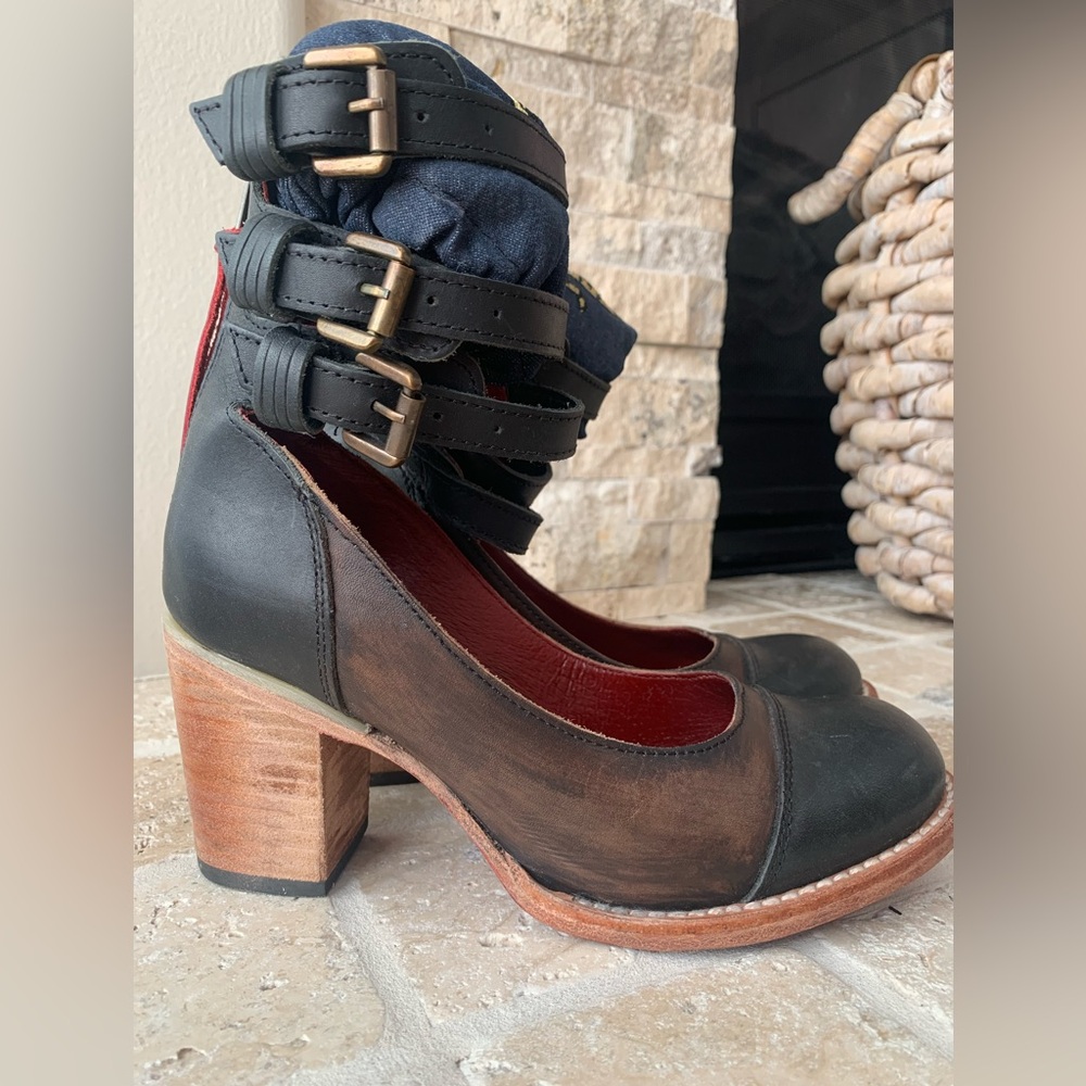 🦅 Freebird by Steven 🦅 Bonnie ~Black Distressed (black and brown)~Size 7